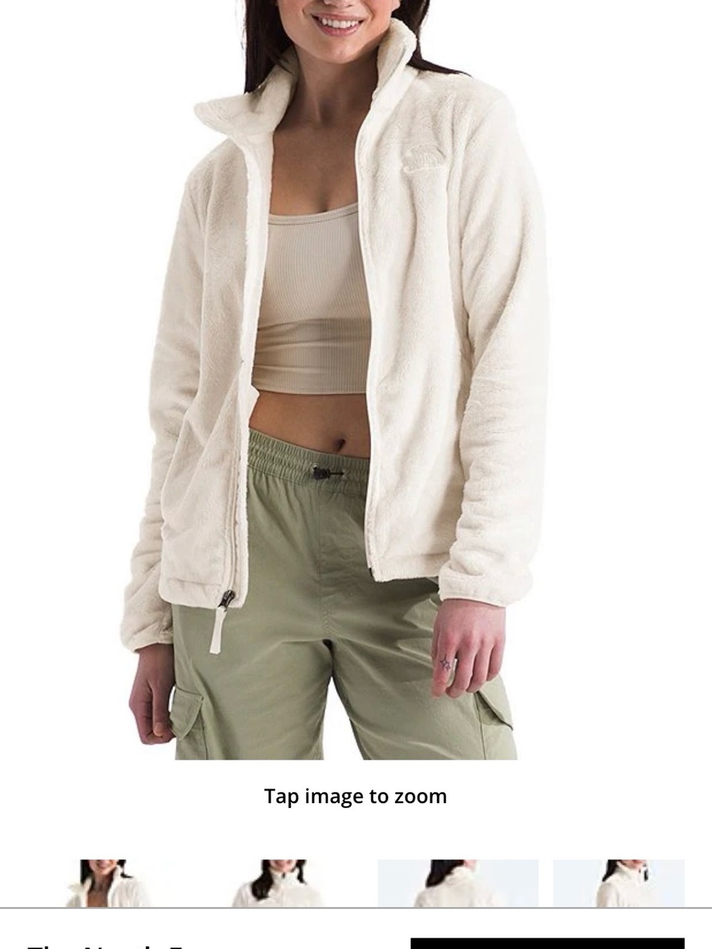 The North Face Cream Fleece Full-Zip Jacket - Picture 1 of 9